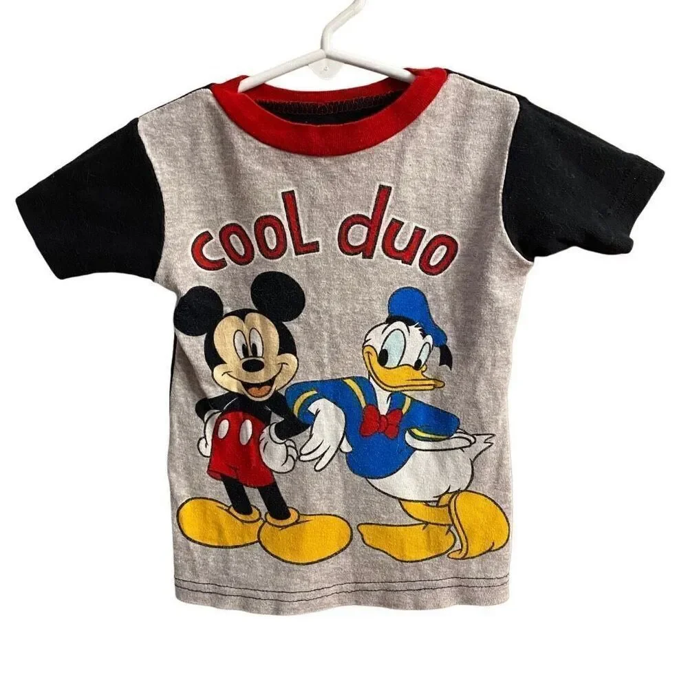 Y2K Disney Mickey & Donald Pajama Top
